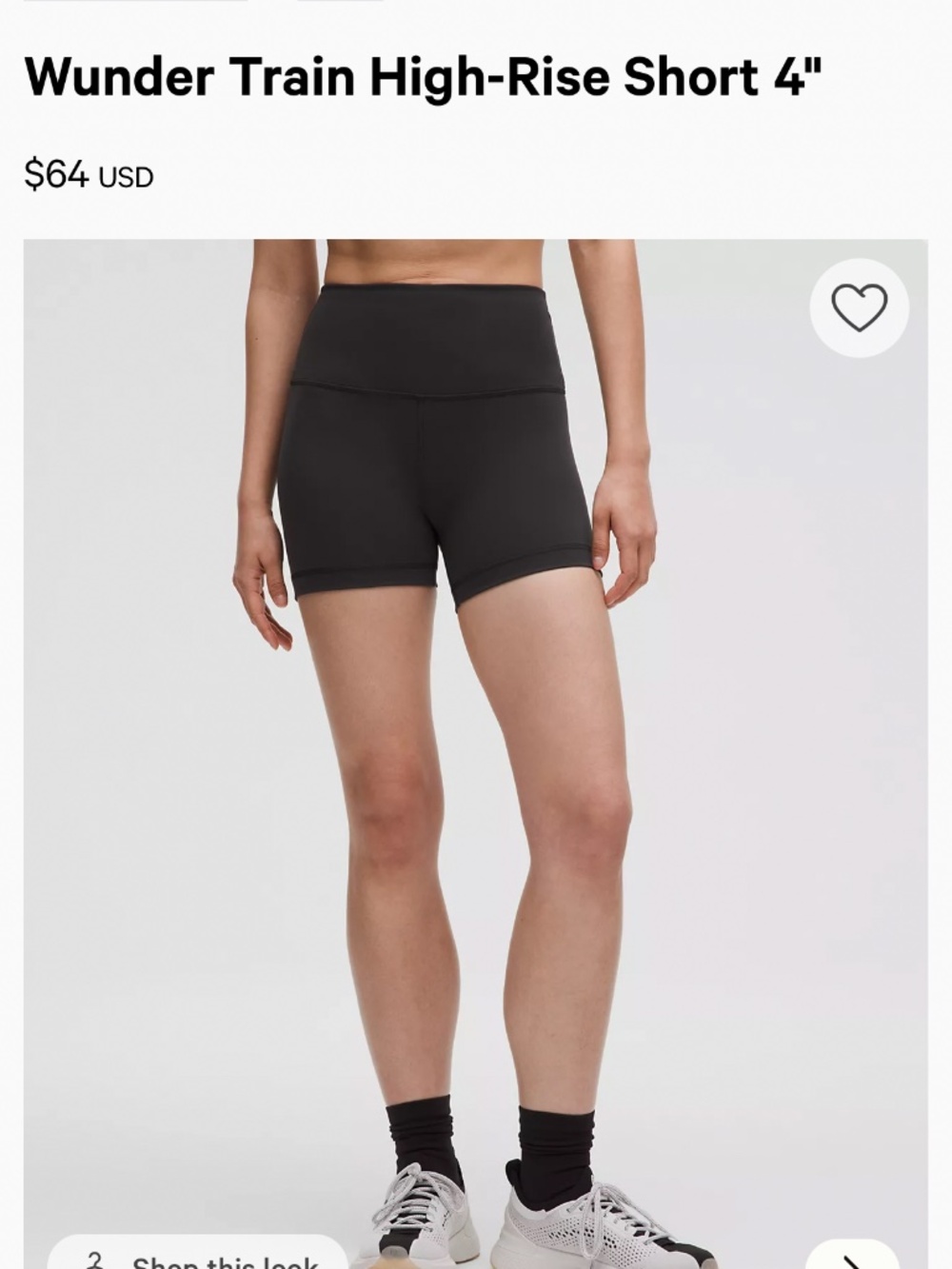 Lululemon 4” black shorts